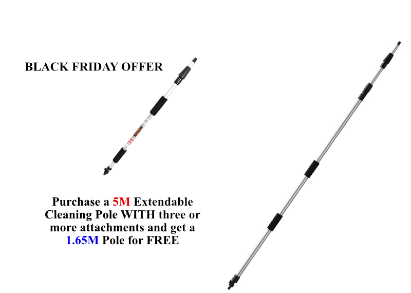 FREE 1.65M Pole with 5M Cleaning Pole and 3 Attachments 